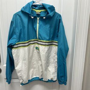 Vintage Nike Swoosh Pullover Windbreaker Womens Size Medium Blue Green
